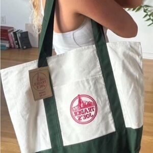 Green and White Tote Bag
